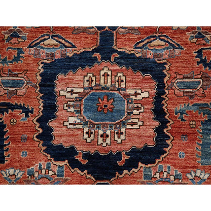 8'1"X10' Rust Red Antique Heris Design Hand Knotted High Mountain Wool Rug