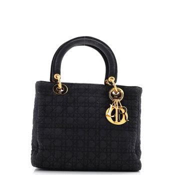 Christian Dior Vintage Lady Dior Bag Cannage Quilt Nylon Medium