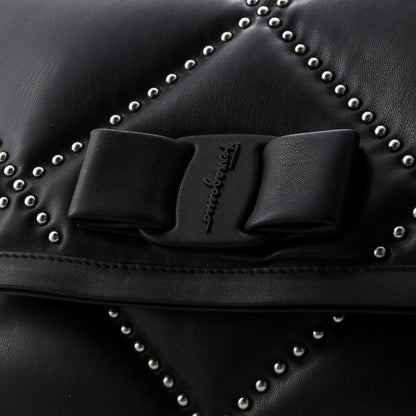 Salvatore Ferragamo Viva Bow Flap Bag Studded Leather Small