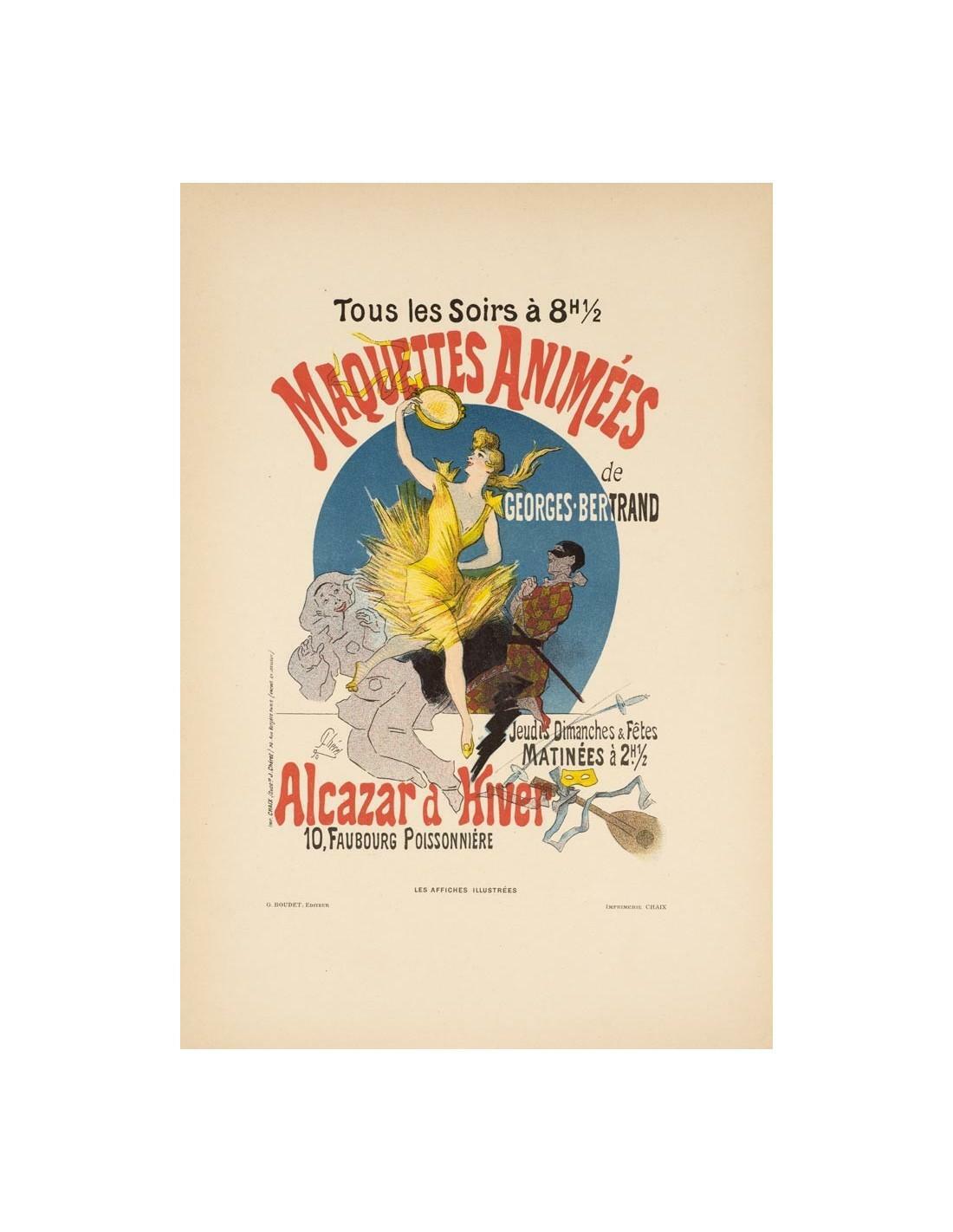 Cheret Original Animees 1896 Vintage Poster Maquettes Illustrees