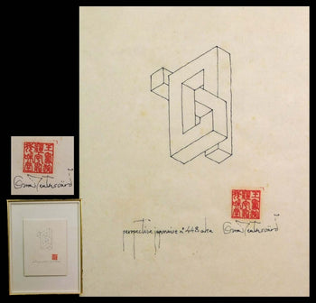 Oscar Reutersvrd Perspective Japonaise 448 Framed Impossible Figure Optical Art