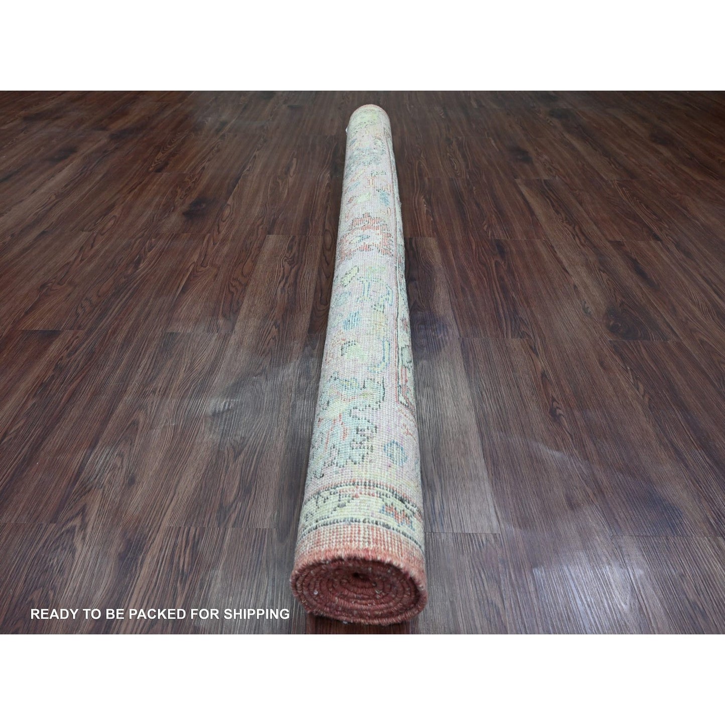 6'X8'9" Crimson Red Afghan Angora Oushak Hand Knotted Wool Oriental Rug