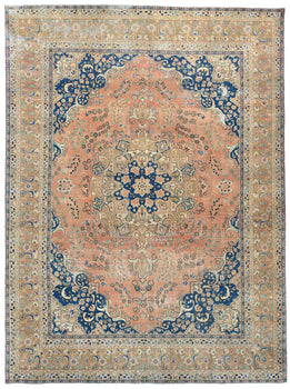9X12 Ft Vintage Stone-Washed Handmade Wool