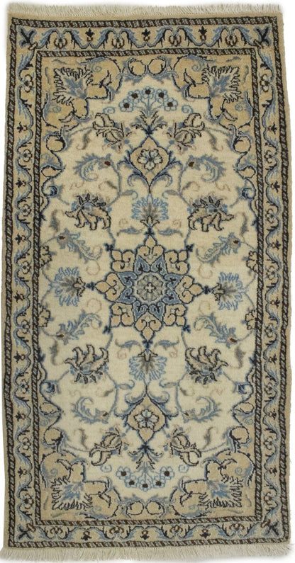 Handmade Nain Oriental Rug Classic Floral Design