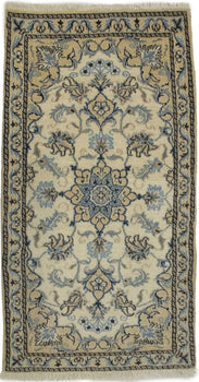 Handmade Nain Oriental Rug Classic Floral Design