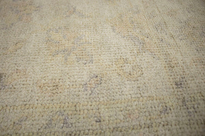 Handmade Oushak Chobi Oriental Rug Muted Floral