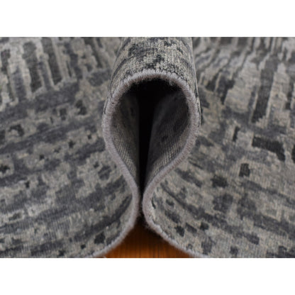 8'10"X12'2" Cloud Gray The Lost Branches Silk With Wool Hand Knotted Rug