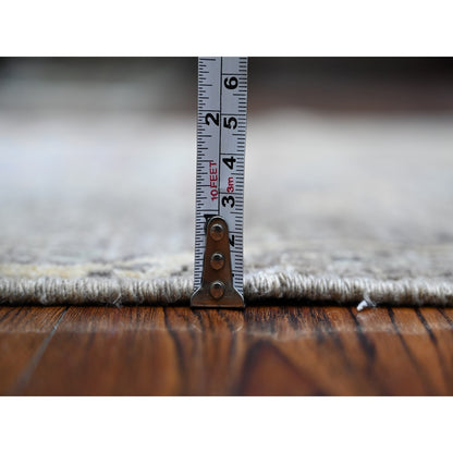 2'7"X9'8" Shingle Gray Birds Paradise Hand Knotted Runner Oriental Rug