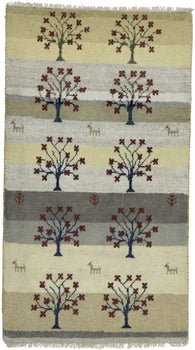 Multicolored Pictorial Tribal Rug Indo-Gabbeh