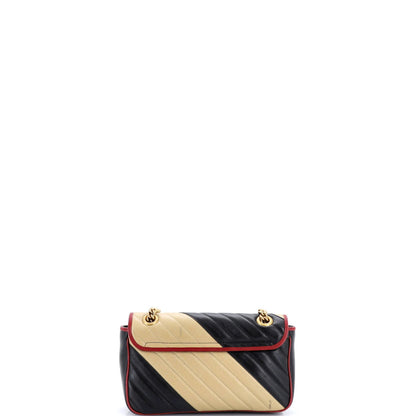Gucci Gg Marmont Flap Bag Diagonal Quilted Leather Small