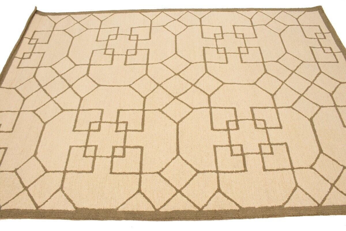 Cream Geometric Design Hand-Tufted Modern Wool