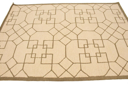 Cream Geometric Design Hand-Tufted Modern Wool