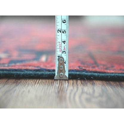 2'8"X9'3" Red Afghan Andkhoy Tribal Design Wool Hand Knotted Runner Rug