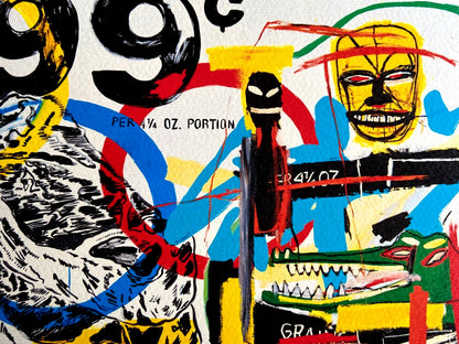 Jean Michel Basquiat Lithograph Coa Signed Op Numbered In Pencil