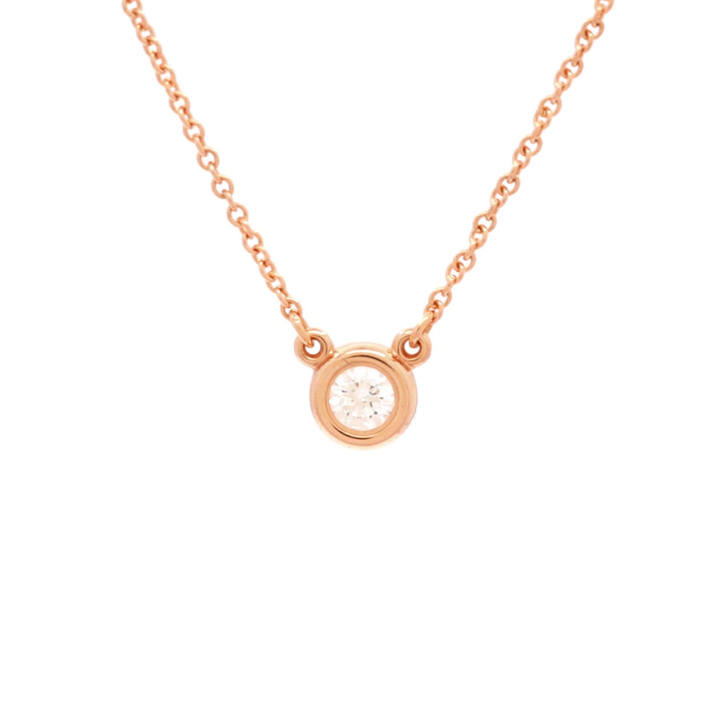 Tiffany & Co. Elsa Peretti Diamonds By The Yard Pendant Necklace 18K Rose Gold