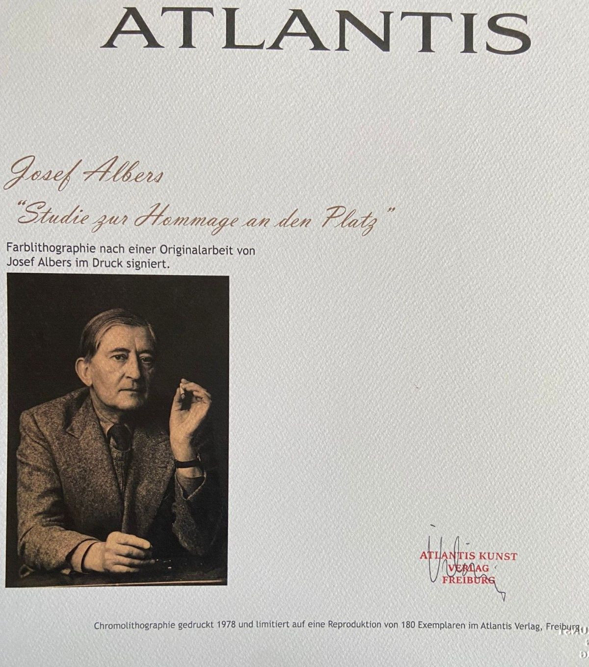 Josef Albers Lithograph Certified Coa (Paul Klee-Piet-Mondrian)