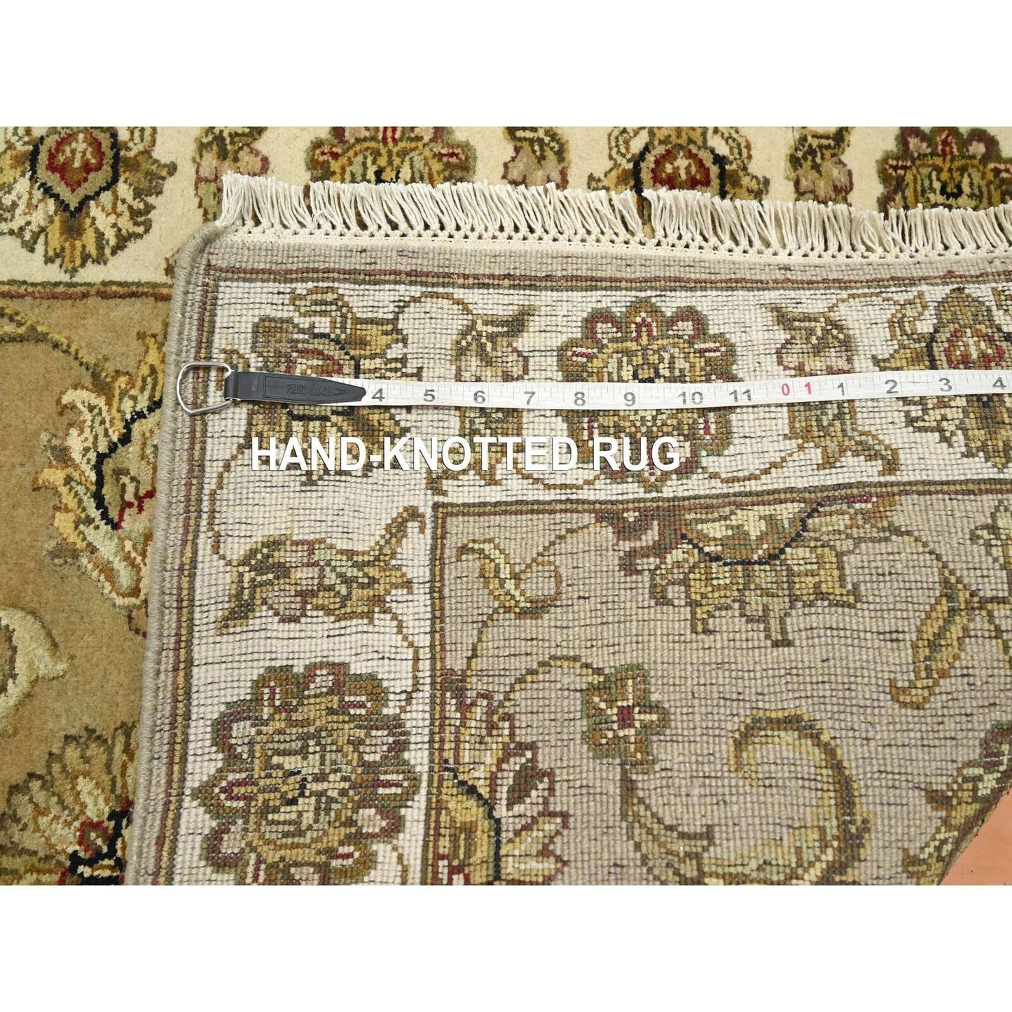 2'7"X8'1" Brown Rajasthan Leaf Design Hand Knotted Wool & Silk Runner Rug