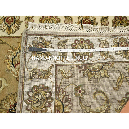 2'7"X8'1" Brown Rajasthan Leaf Design Hand Knotted Wool & Silk Runner Rug