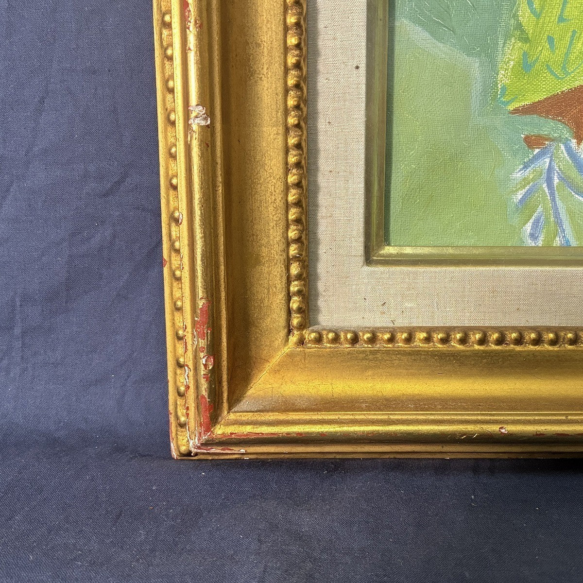 Denise Margoni Flowering Apple Tree Oil Painting Signed French Abstract Framed