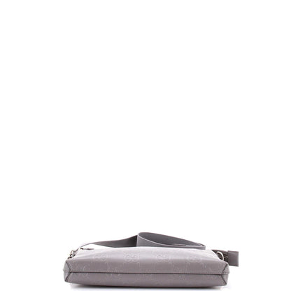 Gucci Convertible Messenger Bag Gg Embossed Perforated Leather Medium