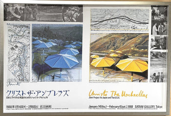 Christo - Umbrella Signed Original Exhibition Poster In Japan Art Print Framed