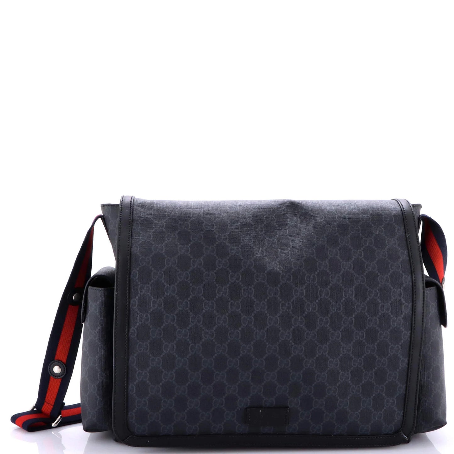 Gucci Web Strap Diaper Bag Gg Coated Canvas Small