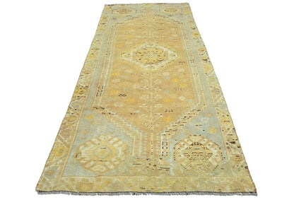 4X9 Ft Vintage Wool Tribal Runner Rug Distressed