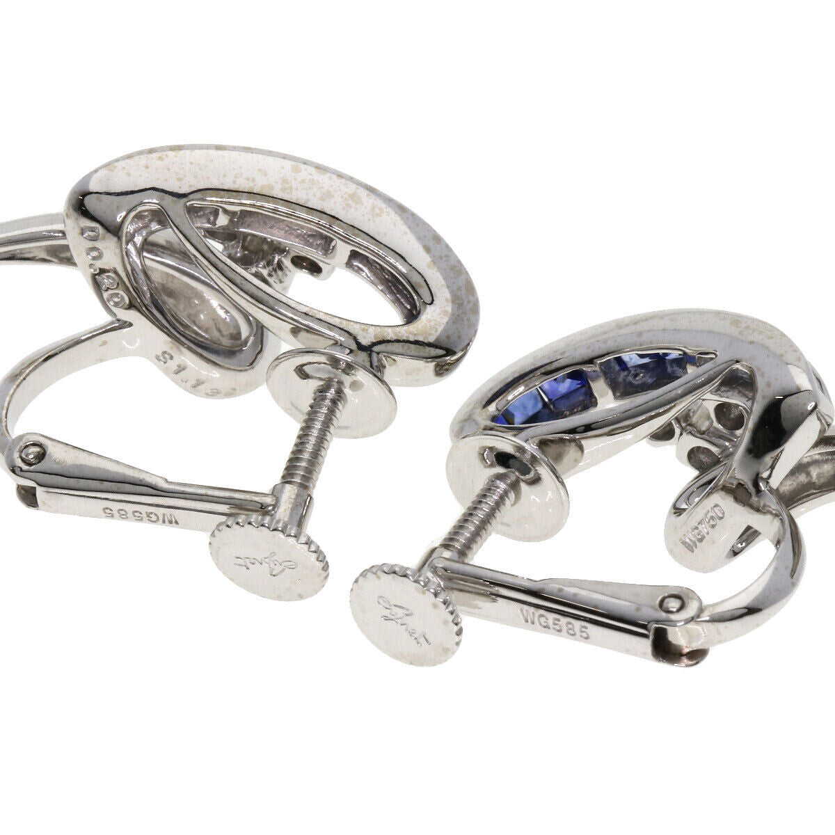 Jeunet   Earring Sapphire Diamond K18 White Gold