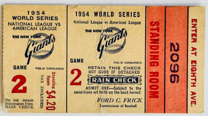 1954 World Series Ticket Stub Game #2 Willie Mays