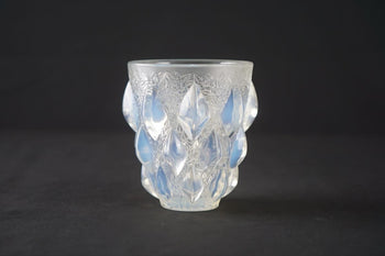 Rene Lalique Lampions Opalescent Glass Vase R. Lalique Signed W/ Box (1931)