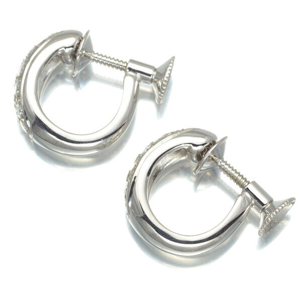 Mikimoto Earrings Diamond 0.21Ct/0.21Ct Paved 18K 750 White Gold