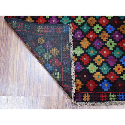 3'5"X5' All Over Design Hand Made Pure Wool Colorful Afghan Village Rug