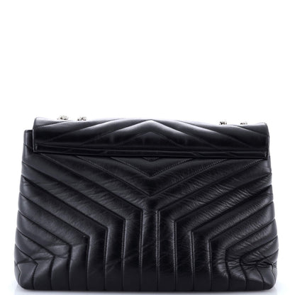 Saint Laurent Loulou Shoulder Bag Matelasse Chevron Leather Large