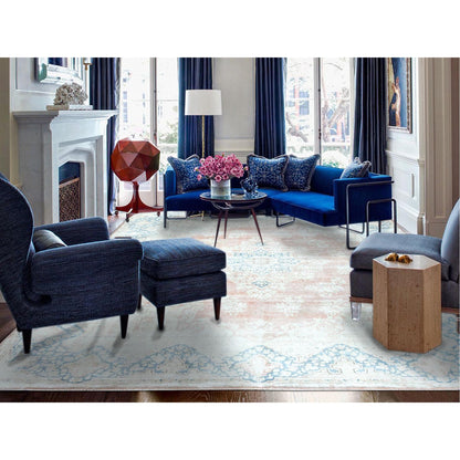 10'1"X14'2" Hand Knotted Almond Brown Vintage Farsian Karman Wool Rug