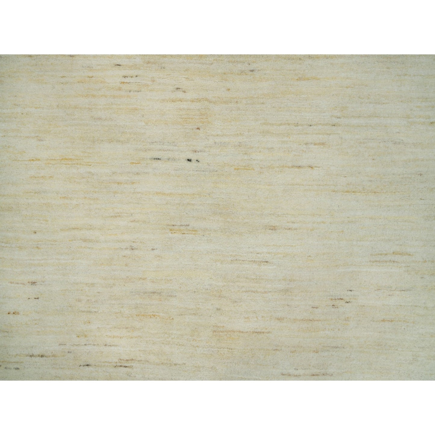 4'1"X10' White Plain Design Wool Hand Knotted Plush Wide Runner Rug