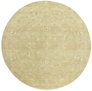 Floral Transitional Hand-Knotted Round Oriental Rug Home Decor Carpet 6X6 Ft