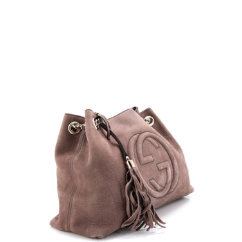 Gucci Soho Chain Strap Shoulder Bag Nubuck Medium