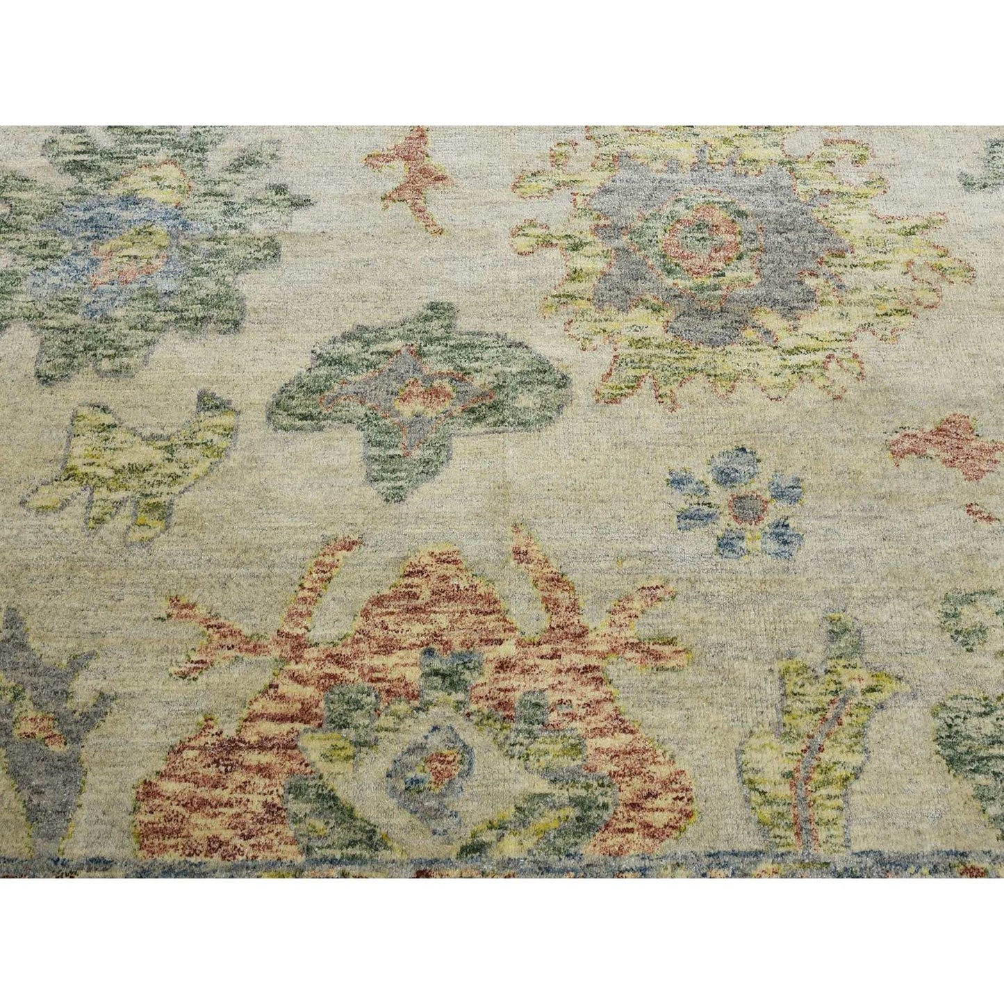 8'X9'9" Colorful Oushak Salt And Pepper Design Wool Hand Knotted Rug