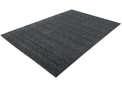 Solid Charcoal Hand-Loomed 6X9 Gabbeh Wool Rug