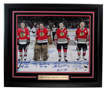 Hull/Mikita/Esposito/Savard Multi-Signed 16X20