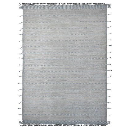 10'2"X14'7" Gray Moroccan Weave Minimalist Design Hand Knotted Wool Rug