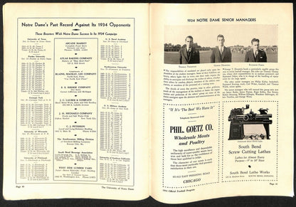 1934 Purdue Vs Notre Dame Vintage College Football Game Program 194602