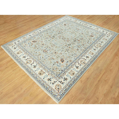 7'9"X10'3" Gray Nain Design Wool Hand Knotted Oriental Rug