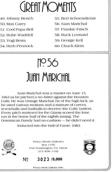 Juan Marichal Autographed Perez Steele Great