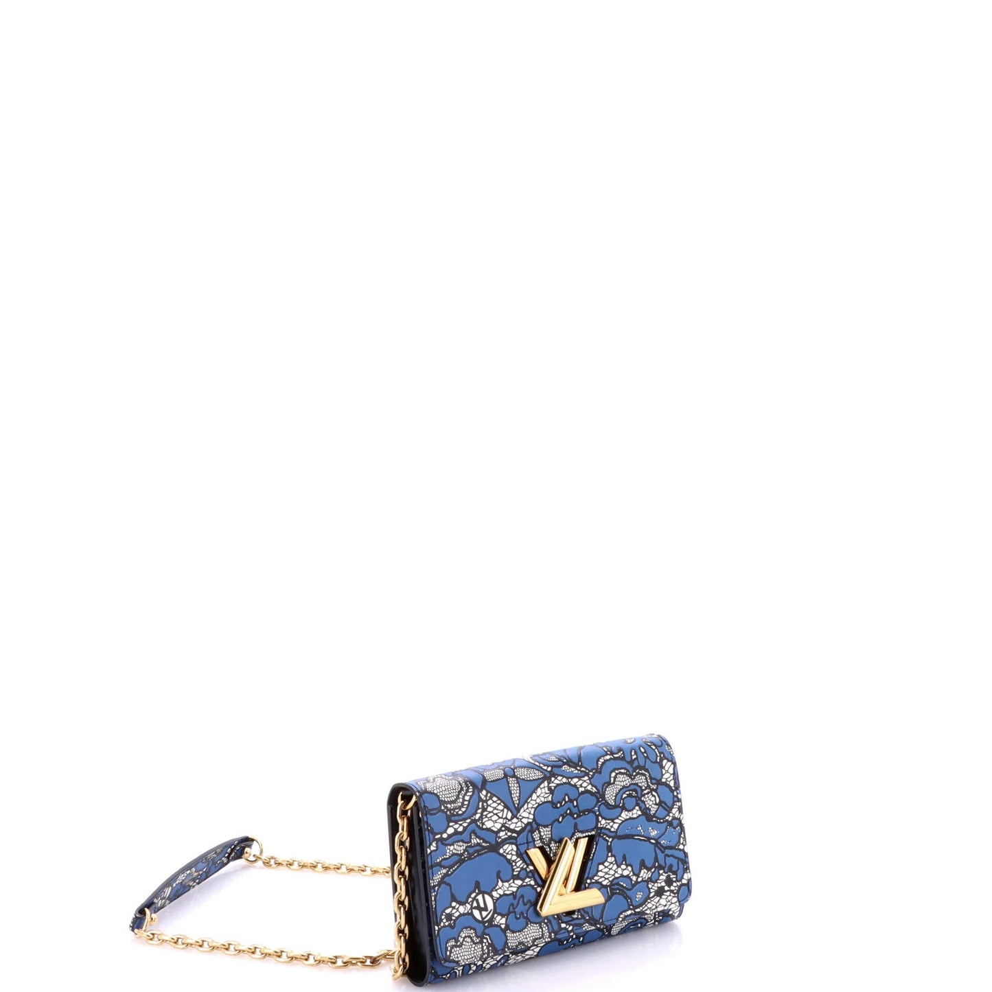 Louis Vuitton Twist Chain Wallet Lace Embossed Leather