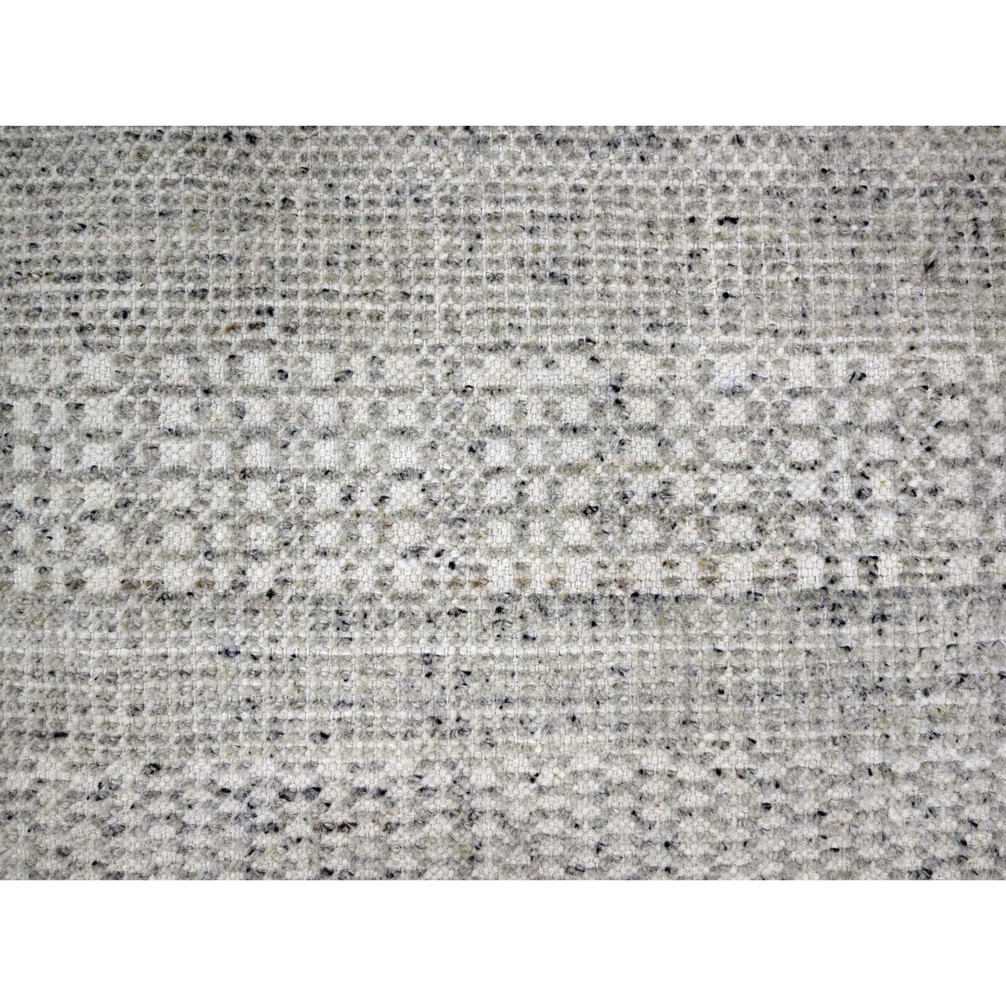 Hand knotted wool rug round oxidized distressed grass design gray