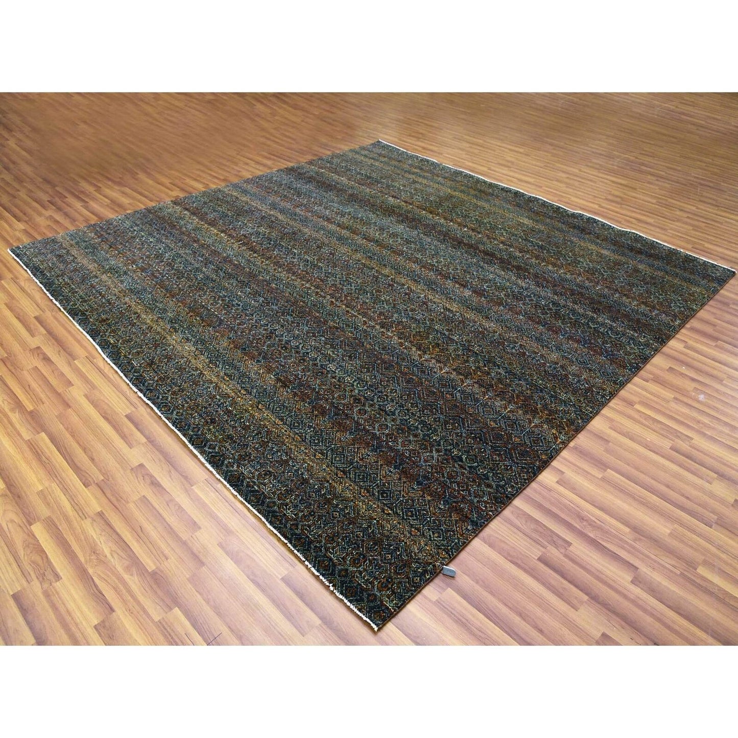 10'X10' Brown Hand Knotted Kohinoor Herrita Design Plush Wool Square Rug