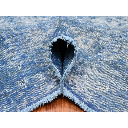 9'5"X12'7" Mavericks Blue Vintage Zoroastrian Karman Wool Oriental Rug