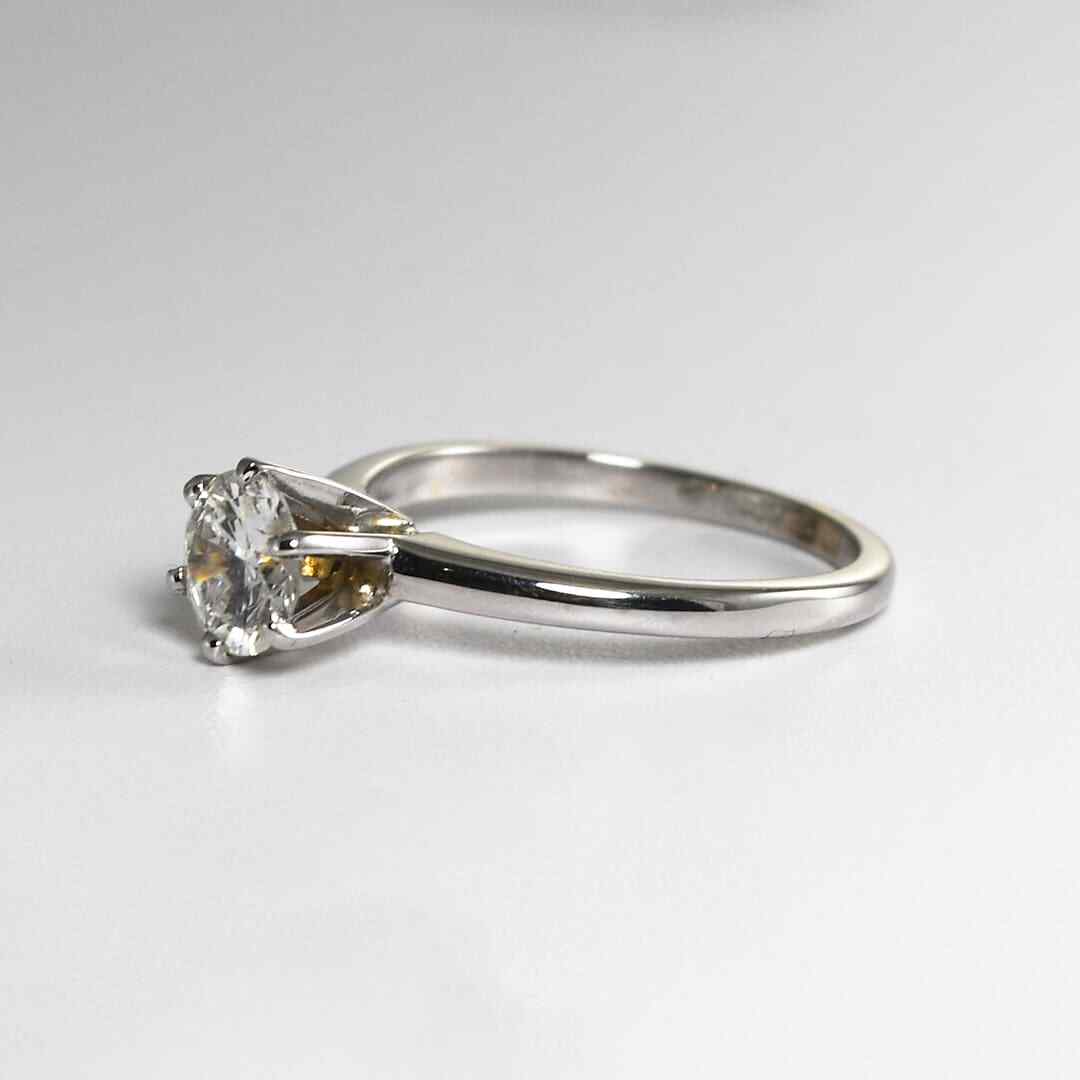 14K White Gold Diamond Solitaire Ring 0.74Ct