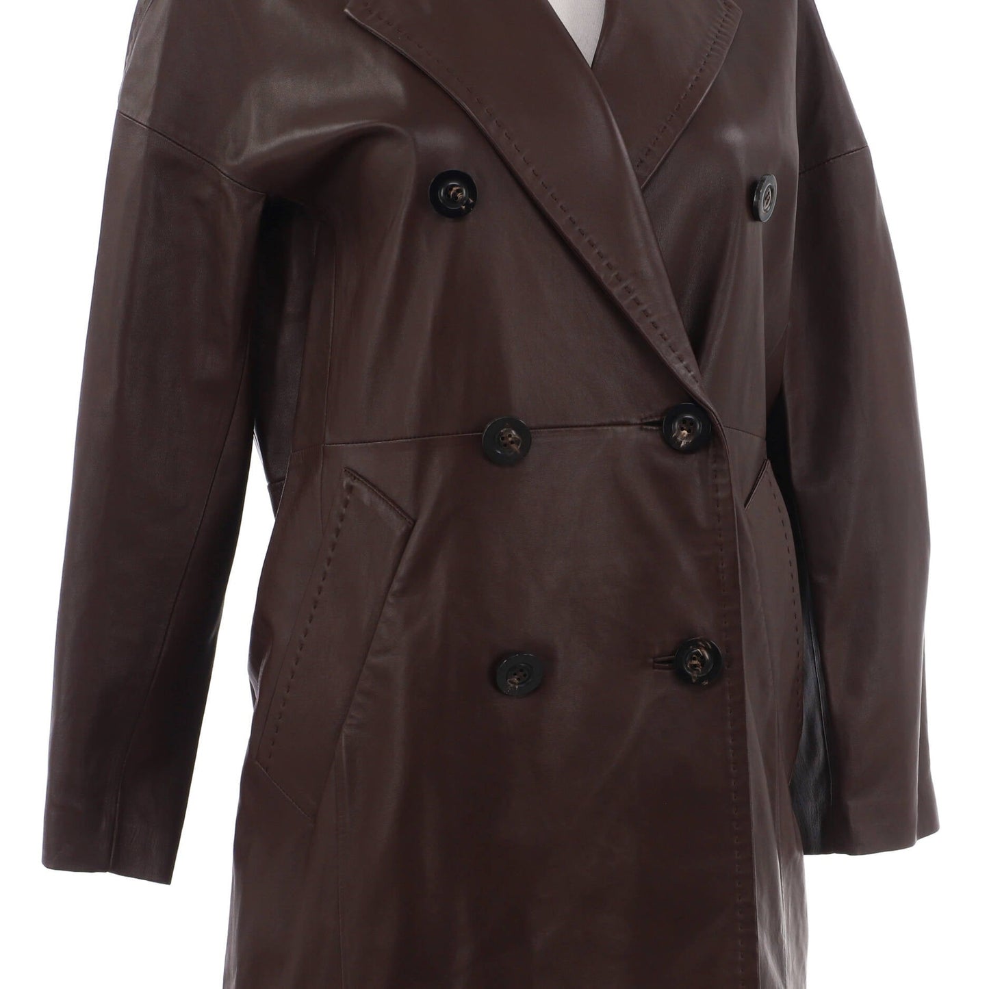 Max Mara Women'S Ussuri Double Breasted Coat Leather
